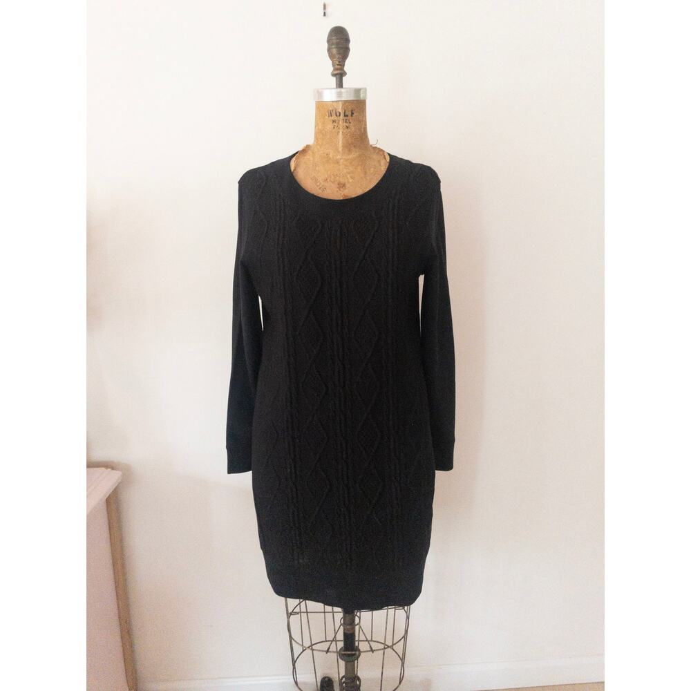 Paul Smith Women's Long Sleeve Black Sweater Knit Dress With Pockets Size Small